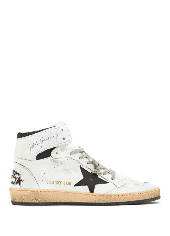 

Черно-белые женские кожаные кроссовки sky star Golden Goose