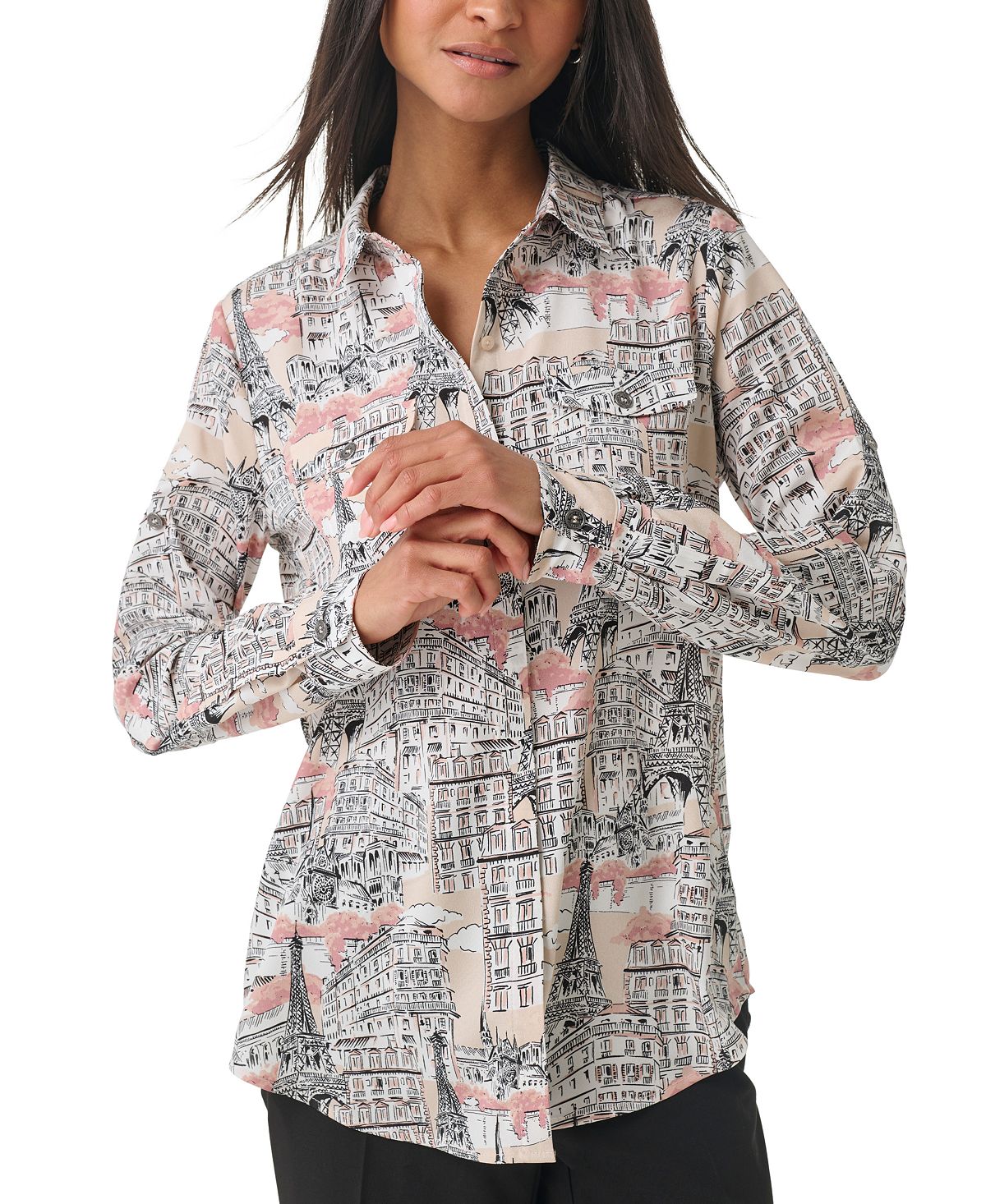 Женская причудливая блузка с карманами спереди KARL LAGERFELD PARIS чехол karl lagerfeld nft choupette для samsung galaxy s23 pink