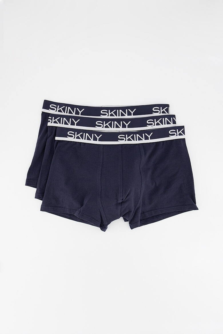 

Боксеры с логотипом на поясе - 3 пары Skiny, синий
