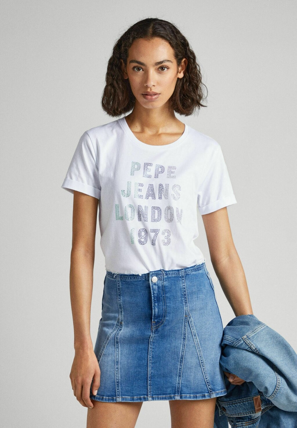 

Футболка с принтом AGNES Pepe Jeans, цвет white