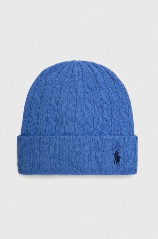 

Шерстяная шапка Polo Ralph Lauren, синий