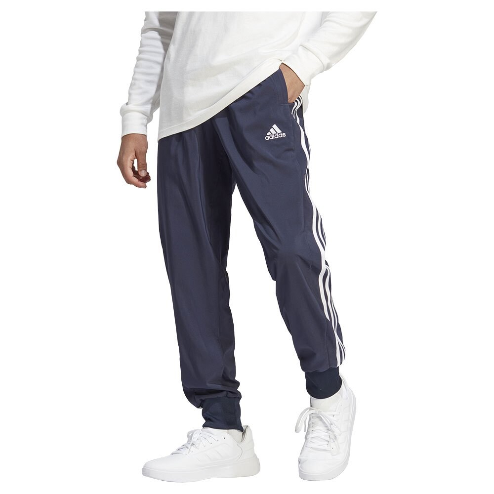 

Джоггеры adidas Aeroready Essentials Tapered Cuff Woven 3 Stripes Joggers, синий