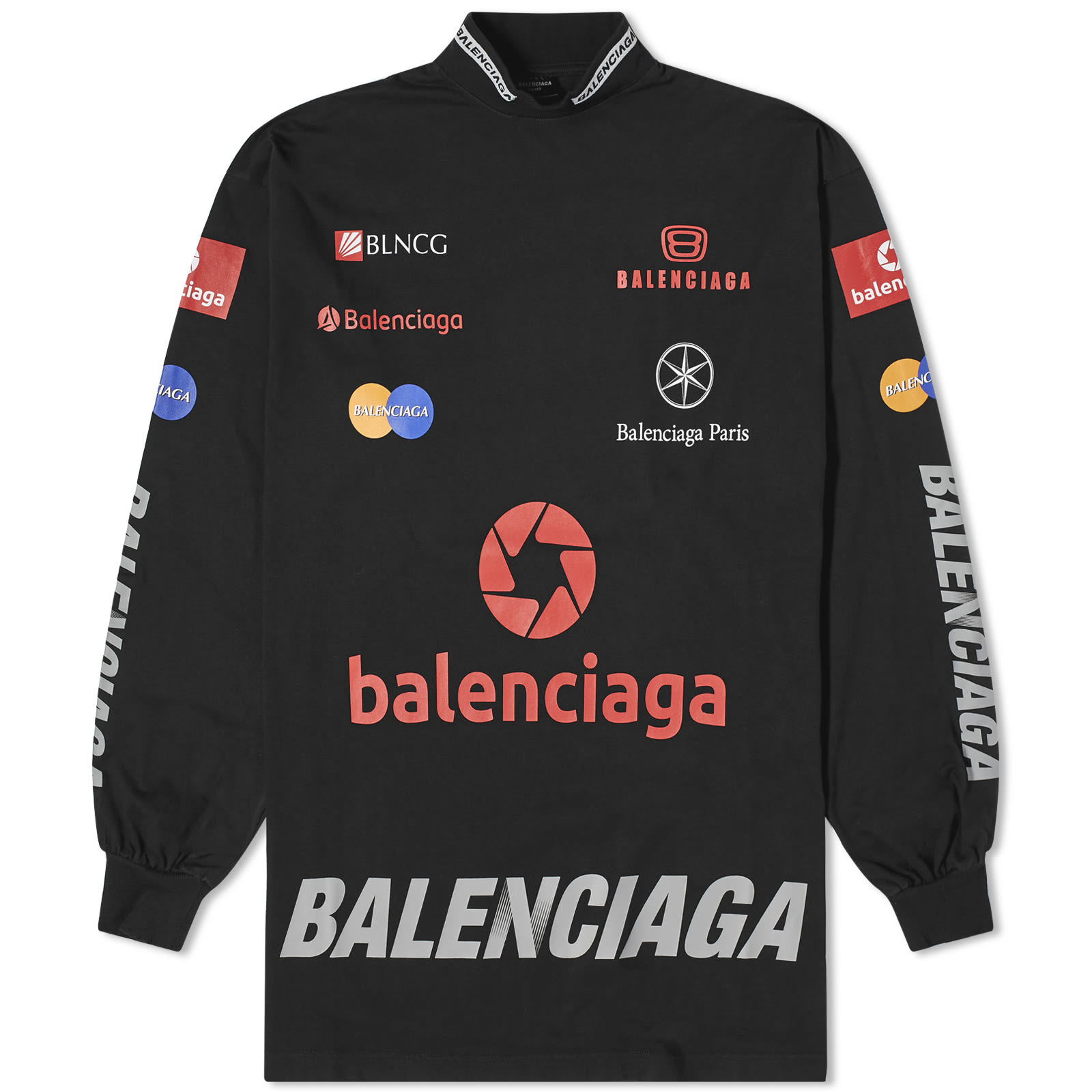 Футболка Balenciaga Long Sleeve League, черный
