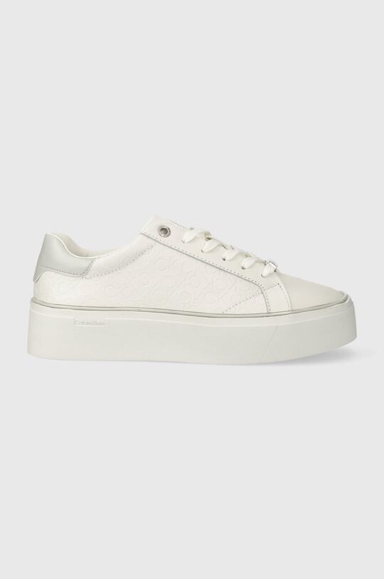 

Кожаные кроссовки FLATFORM C LACE UP - MONO MIX Calvin Klein, белый
