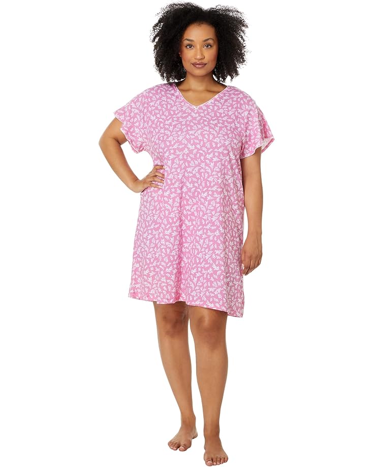 

Ночная рубашка Karen Neuburger Plus Nightshirt with Lace Detail, цвет Leafy Toss