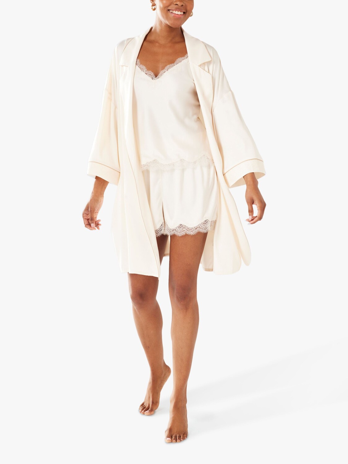 

Атласный халат Chelsea Peers, Off White