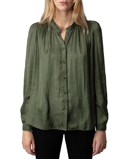 цена Атласная блузка Tchin Zadig & Voltaire, цвет Green
