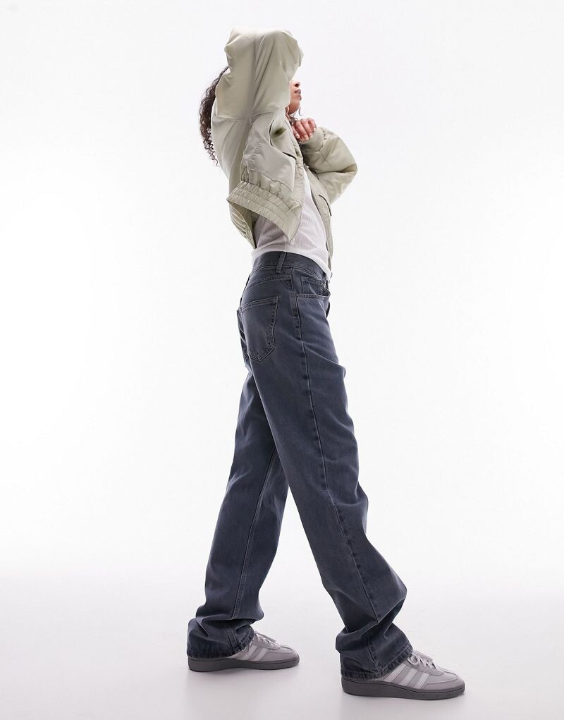 

Topshop – Kort – Синие джинсы прямого кроя