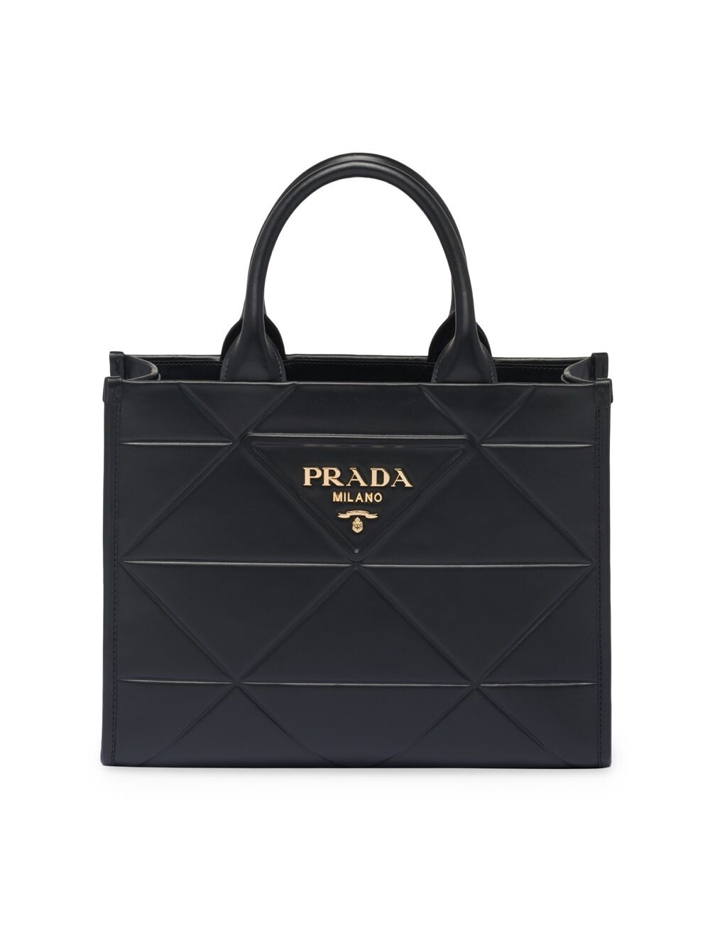 

Маленькая кожаная сумка Symbole с отстрочкой Prada, черный