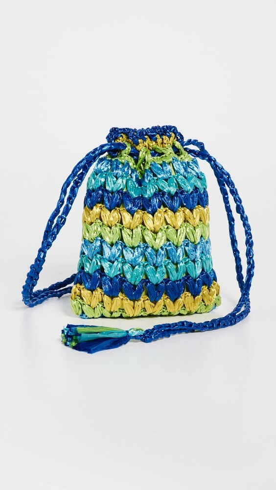 

Сумка Caterina Bertini Woven Raffia Drawstring Pouchette, разноцветный