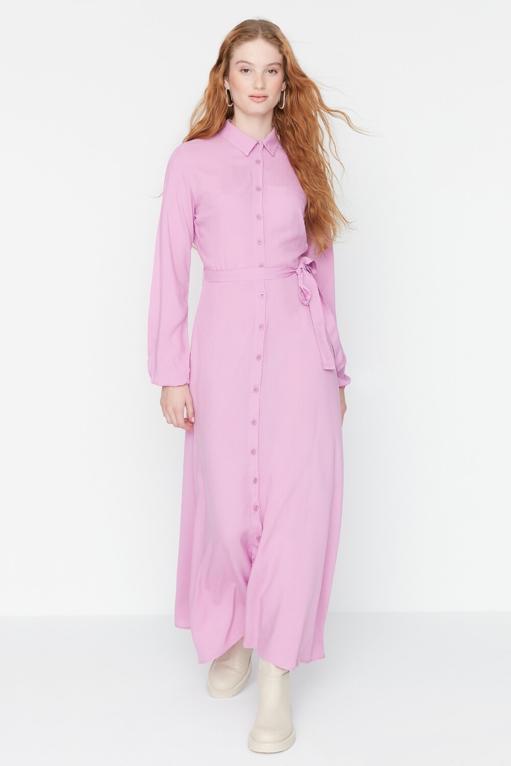 

Платье - Фиолетовое - Фигуристка Trendyol Modest, фиолетовый