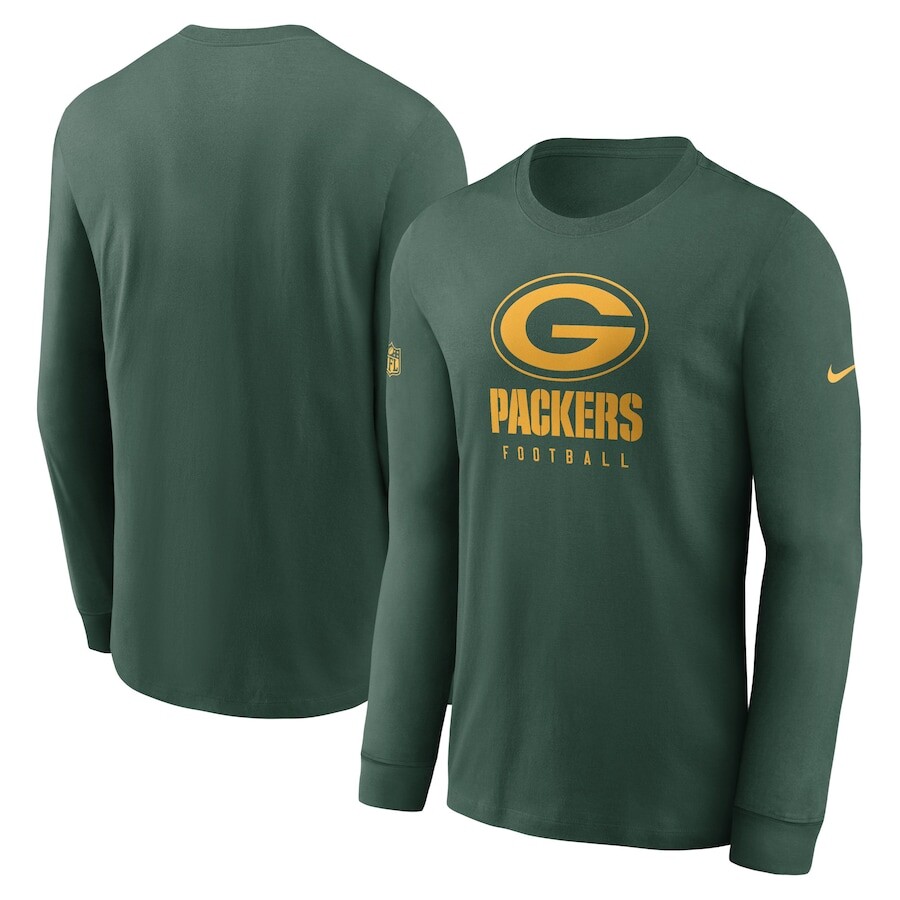 

Футболка с длинным рукавом Nike Green Bay Packers, зеленый