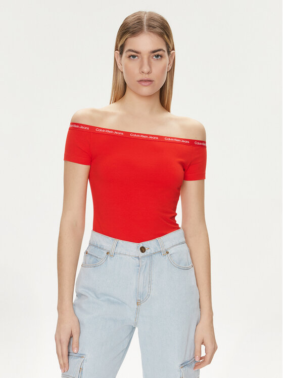 Узкая блузка Calvin Klein, красный