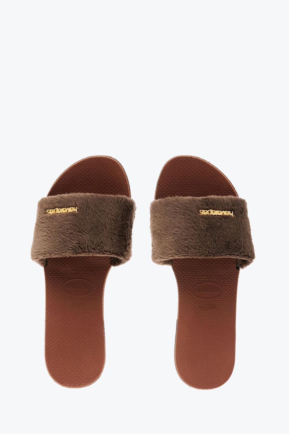 

Пушистые сандалии Havaianas, коричневый