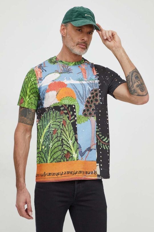 

Хлопковая футболка Desigual, мультиколор