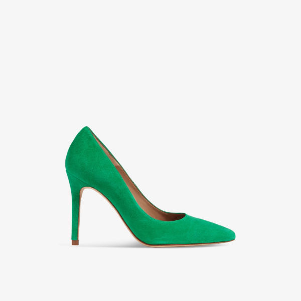 Замшевые туфли на каблуке с острым носком fern Lk Bennett, зеленый