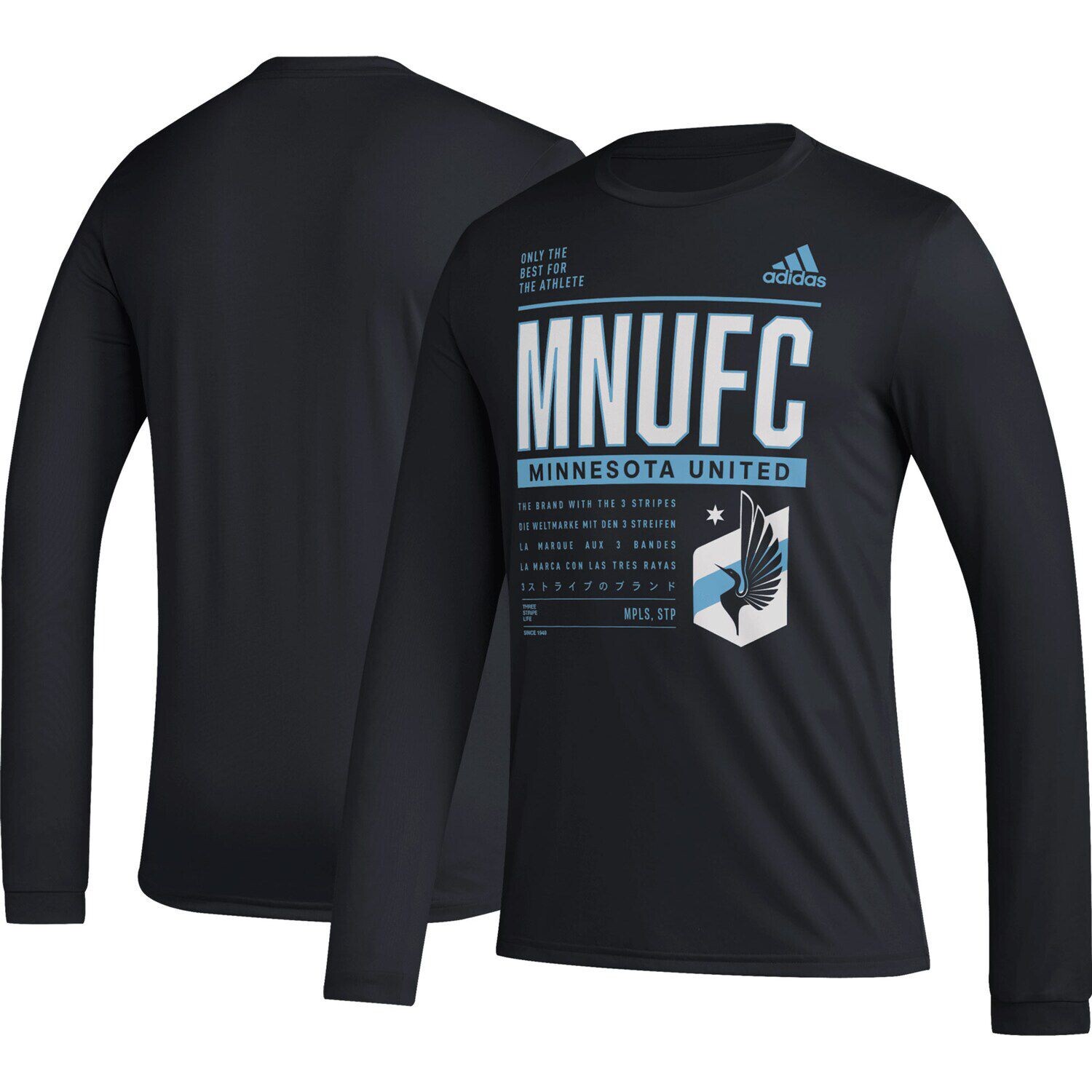 

Мужская черная футболка с длинным рукавом Minnesota United FC Club DNA adidas