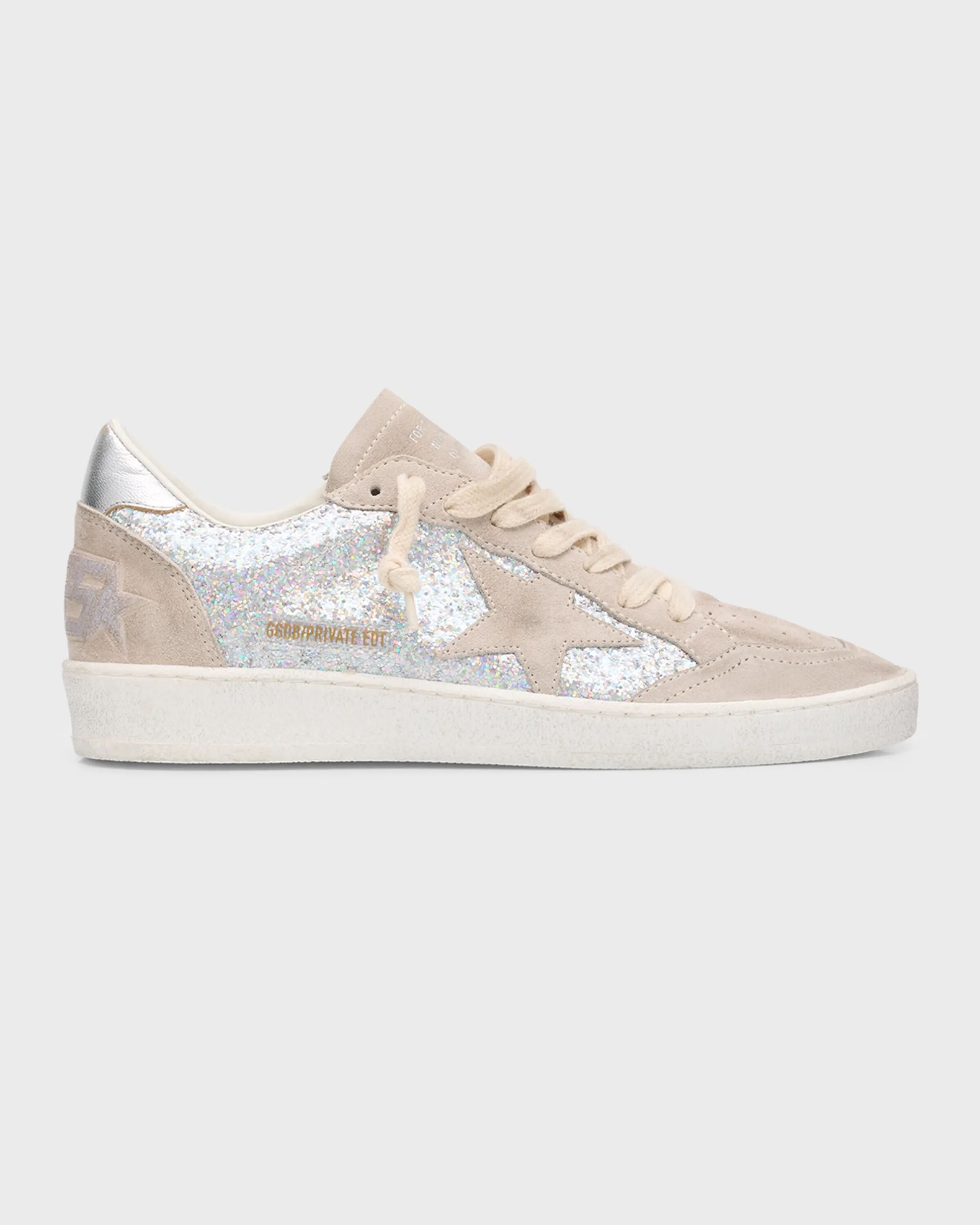 

Блестящие замшевые низкие кеды Ballstar Golden Goose, цвет Multicolor Grey