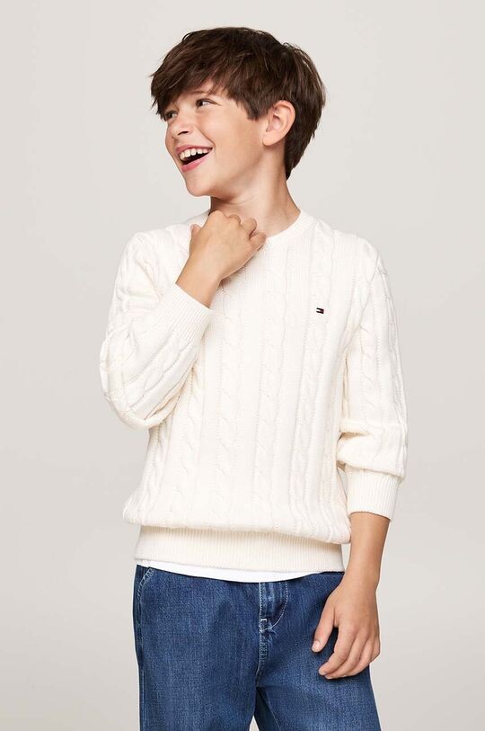 

Детский хлопковый свитер Tommy Hilfiger, бежевый