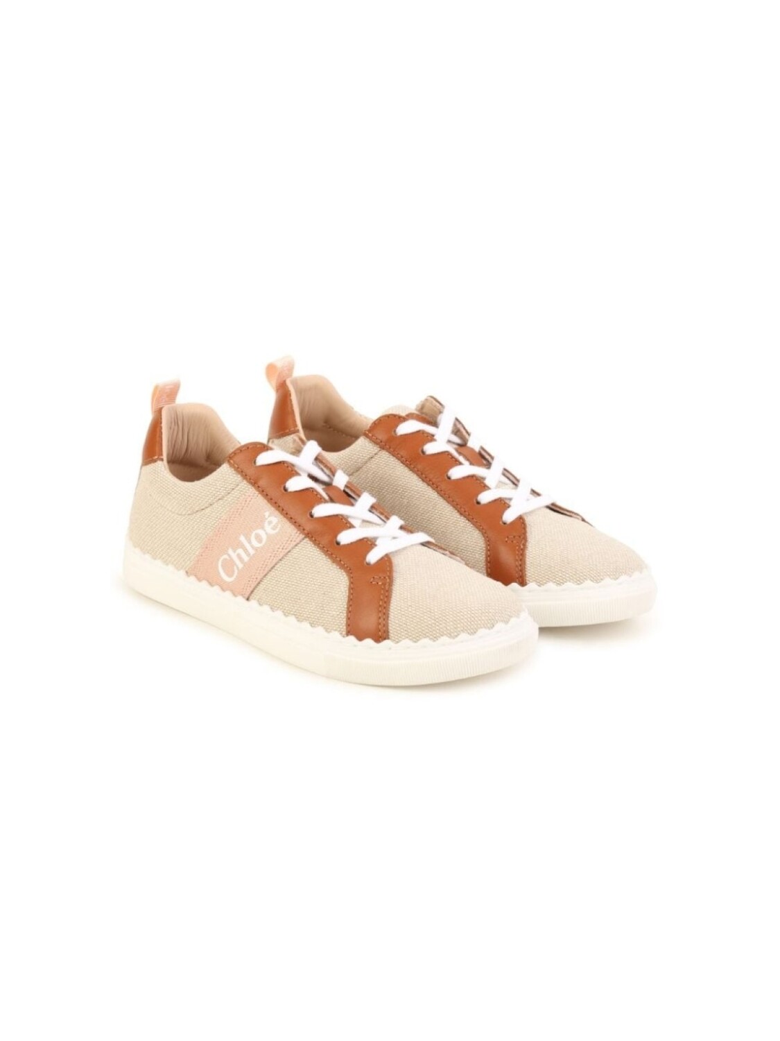 

Chloé Kids кеды с логотипом, нейтральный цвет