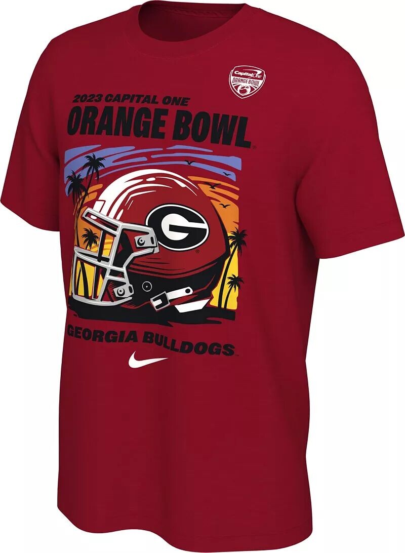 

Мужская футболка Nike 2023 Orange Bowl Bound Georgia Bulldogs со шлемом