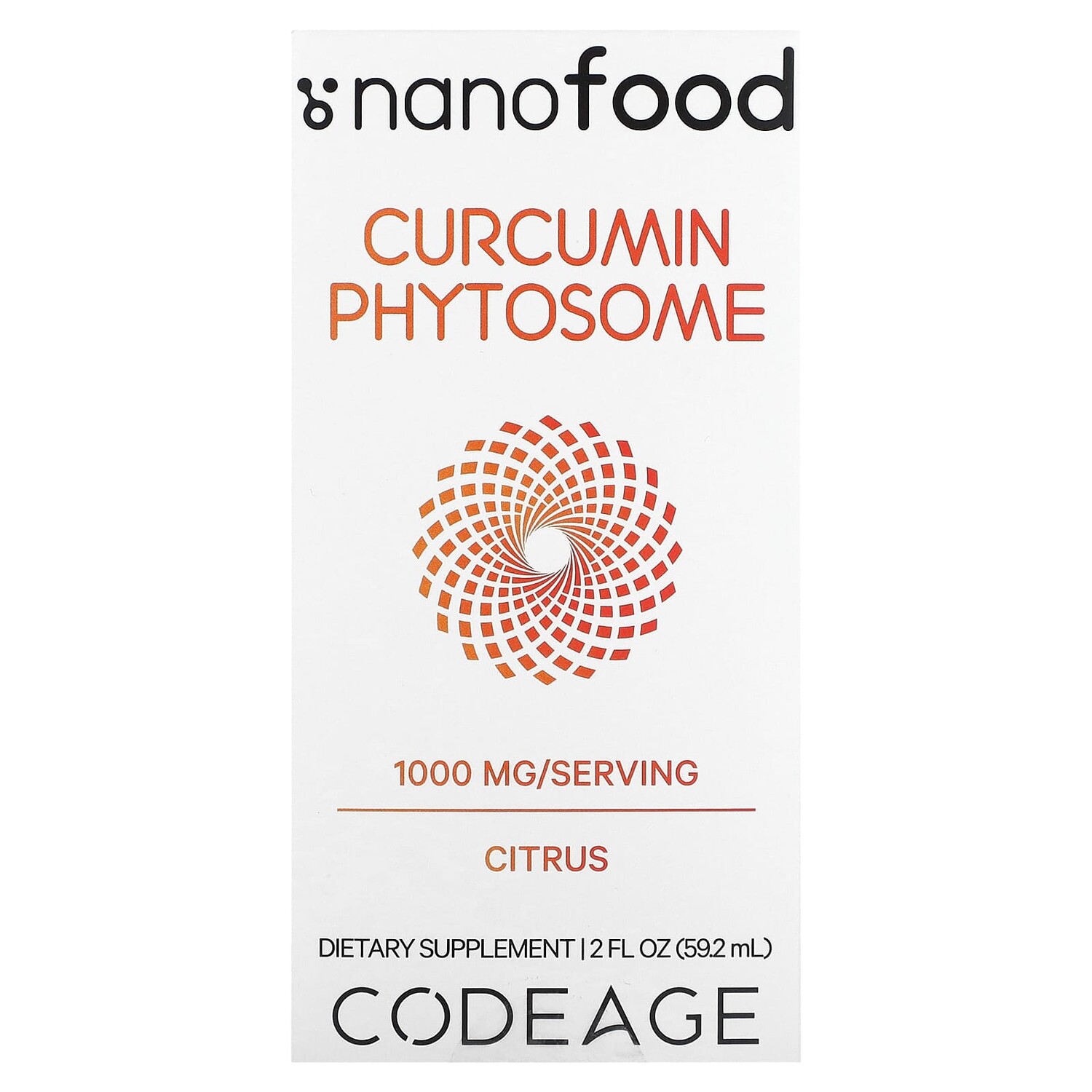 

Curcumin Phytosome, цитрусовые, 1000 мг, 59,2 мл (2 жидк. Унции), Codeage