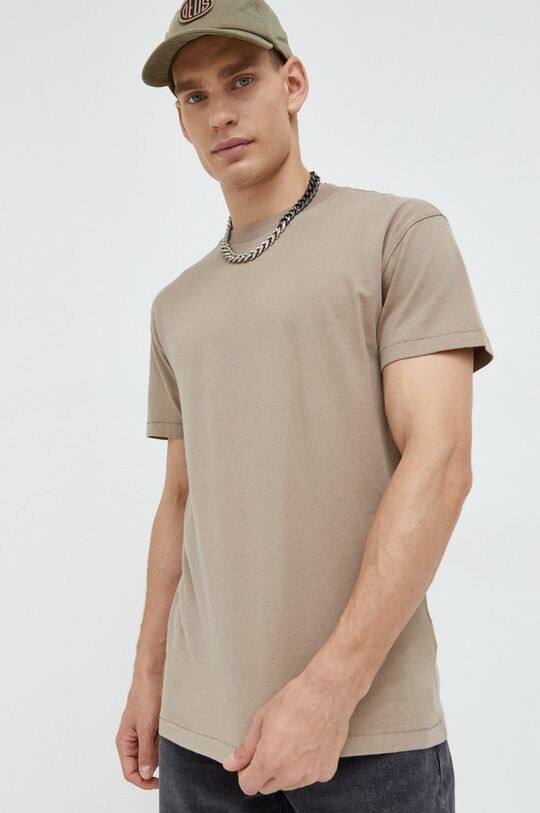 

Хлопковая футболка Abercrombie & Fitch, бежевый