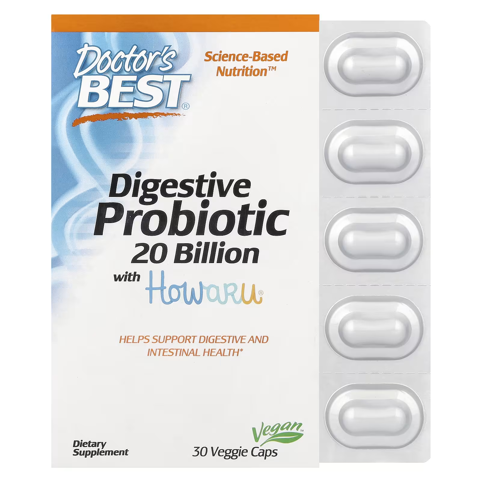 Пробиотик Doctor's для пищеварения, 30 растительных капсул пробиотик swanson epic pro с 25 штаммами для пищеварения 30 вегетарианских капсул