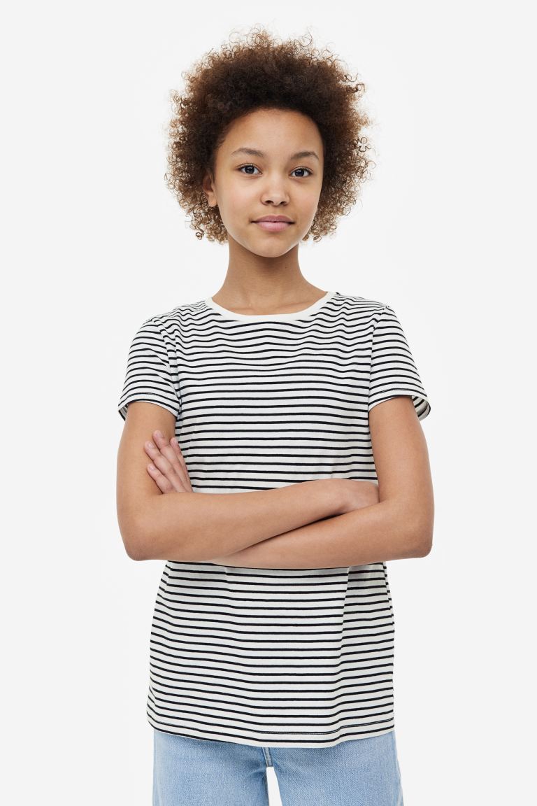 Комплект из 3 хлопковых футболок H&M комплект из трех футболок с круглым вырезом 3 мес 60 см разноцветный