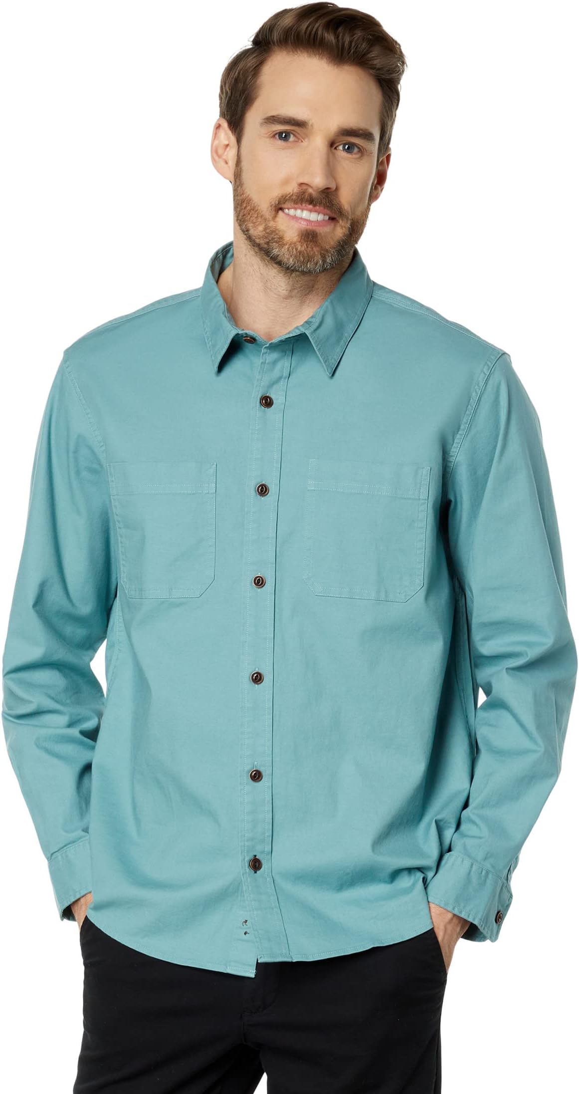 Саржевая рубашка BeanFlex с длинным рукавом, традиционный крой L.L.Bean, цвет Sea Pine