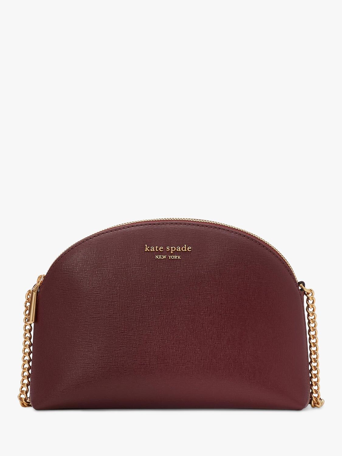 

Kate Spade New York Morgan Dome Кожаная сумка через плечо с двойной молнией, Cordovan