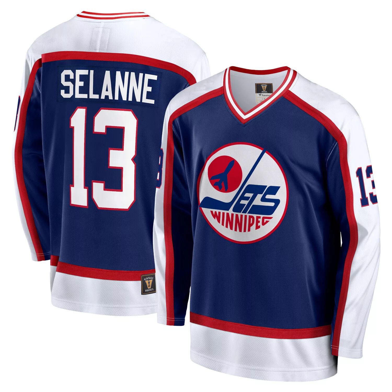 

Мужская футболка с логотипом Teemu Selanne Navy Winnipeg Jets Breakaway отставного игрока Fanatics