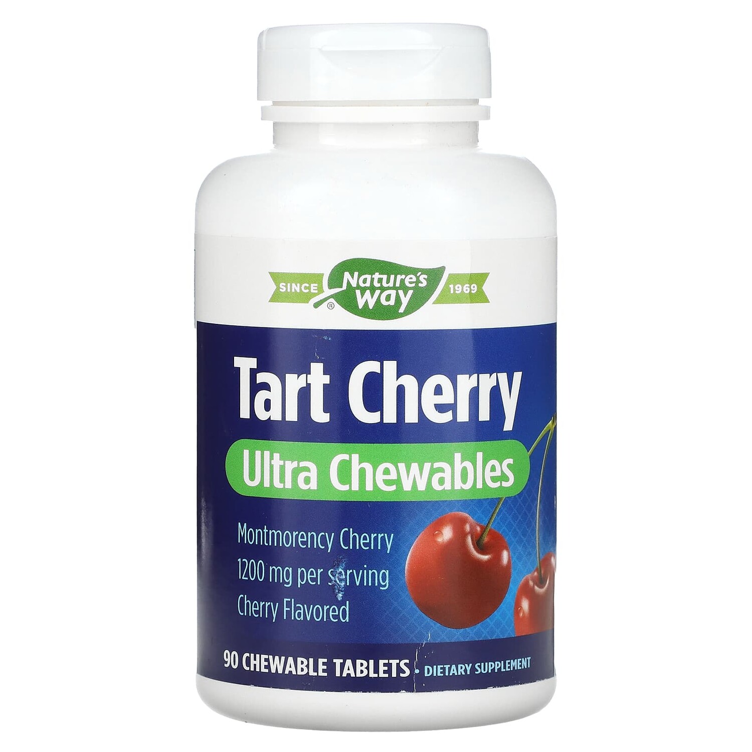 

Tart Cherry, Ultra Chewable, вишня, 400 мг, 90 жевательных таблеток, Nature's Way