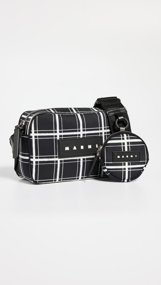 

Сумка Marni Check Print Camera, черный