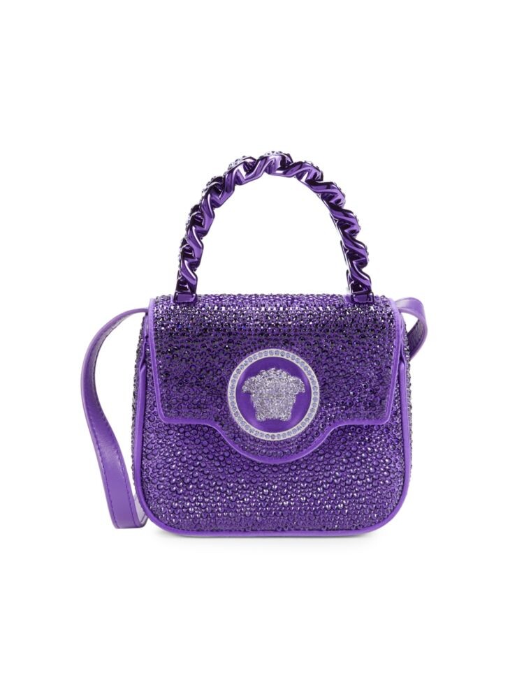 

Мини-сумка с заклепками и ручкой вверху Medusa Versace, фиолетовый