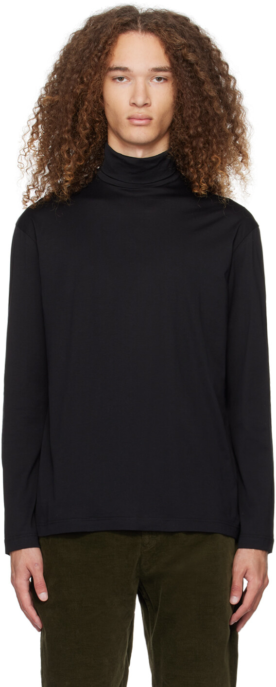 

Черная водолазка с подкладкой Sunspel, цвет Black