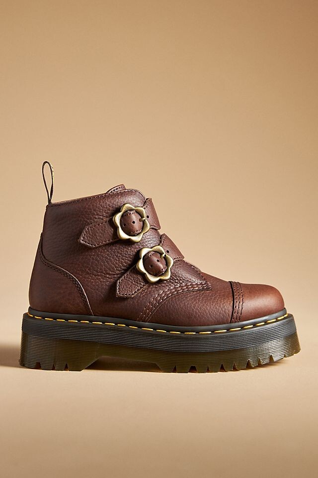 

Ботинки с цветочным узором Dr. Martens Devon, коричневый