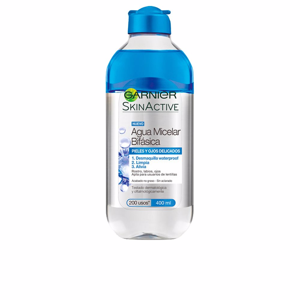 Мицеллярная вода Skinactive agua micelar sensitve Garnier, 400 мл двухфазное очищающее и корректирующее средство 200 мл