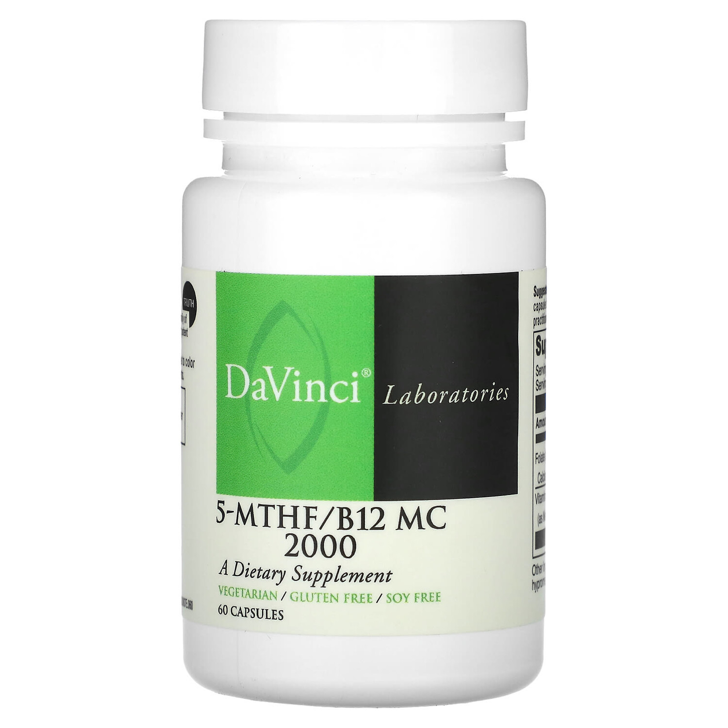 

5-MTHF / B12 MC 2000`` 60 капсул, DaVinci Laboratories of Vermont