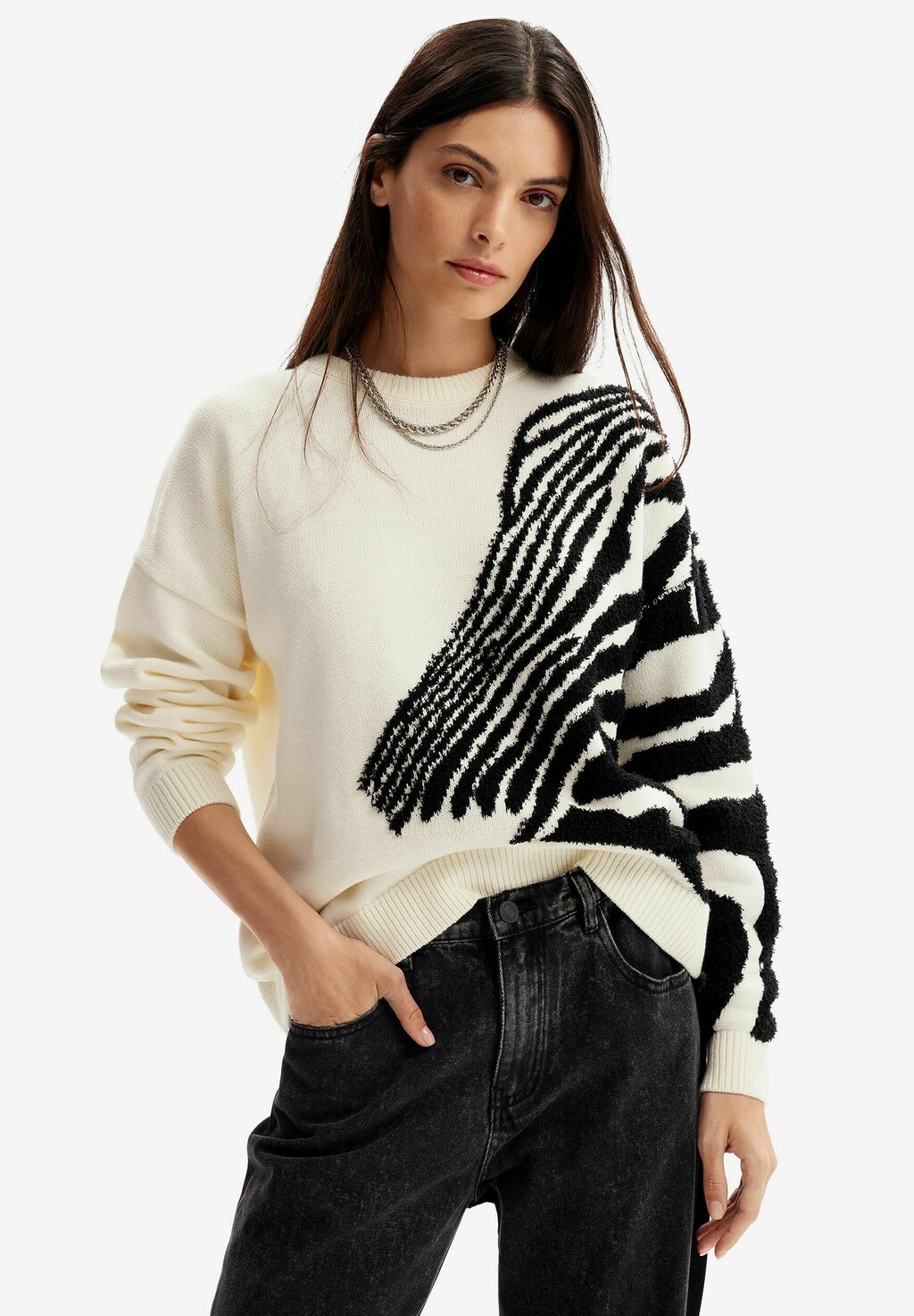 

Свитшот Desigual ZEBRA, бежевый