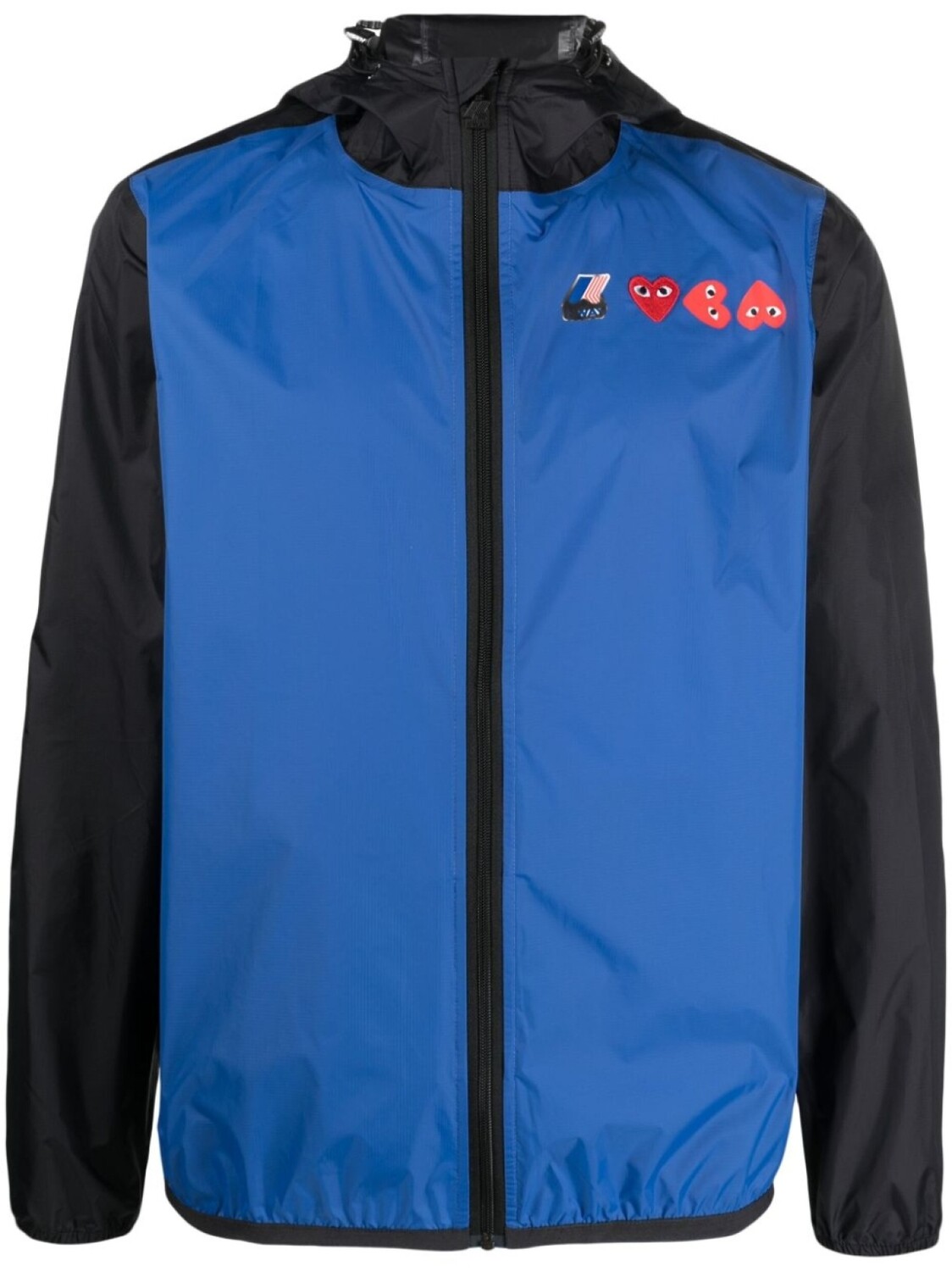 

Comme Des Garçons Play куртка с капюшоном и логотипом из коллаборации с Kway, синий