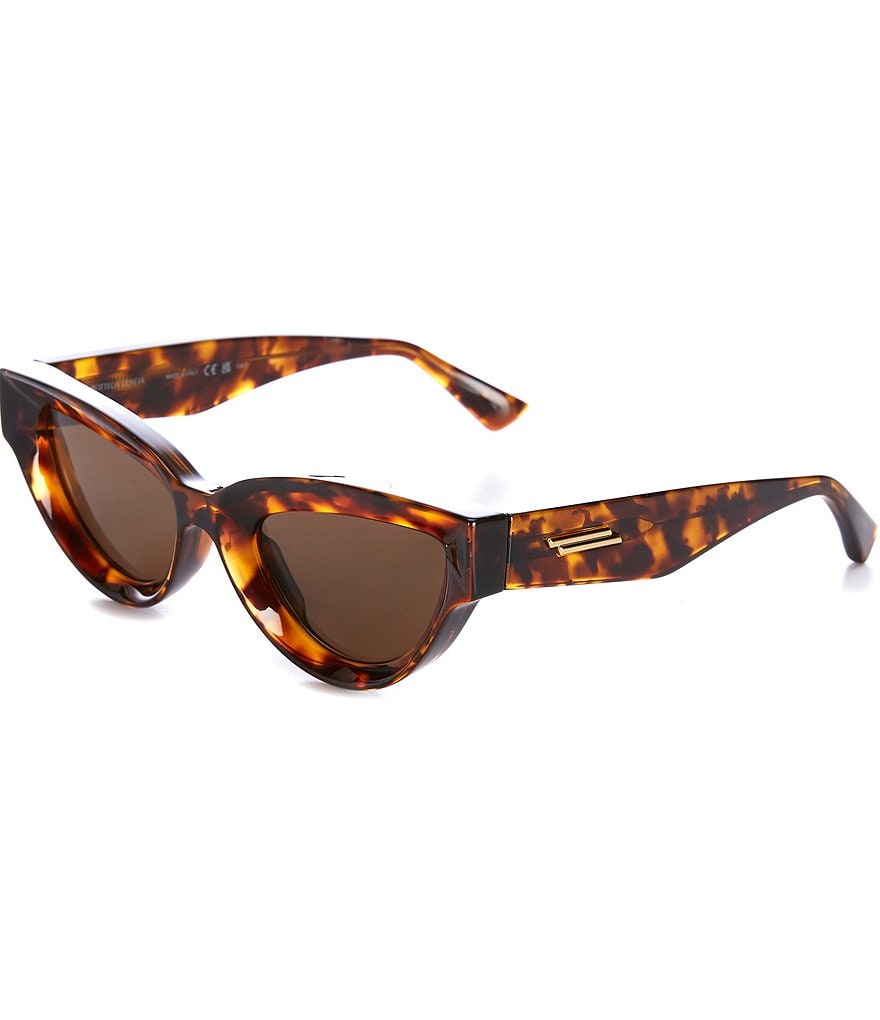 Bottega Veneta Женские солнцезащитные очки кошачий глаз BV1249S Edgy 53 мм Гавана, коричневый
