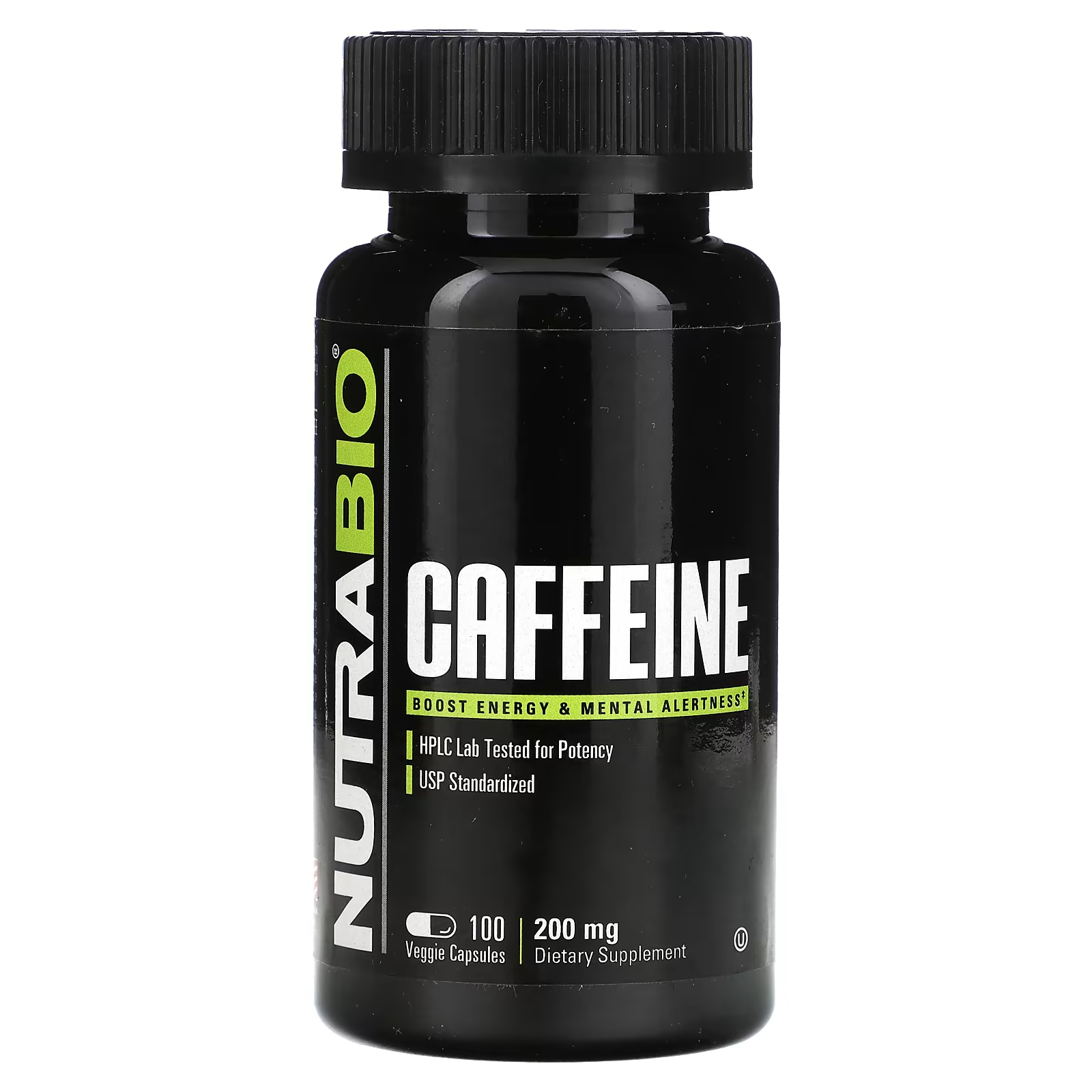 Кофеин Nutrabio Labs, 100 растительных капсул action labs positive prostate пальма сереноа поддержка для мужчин 100 растительных капсул