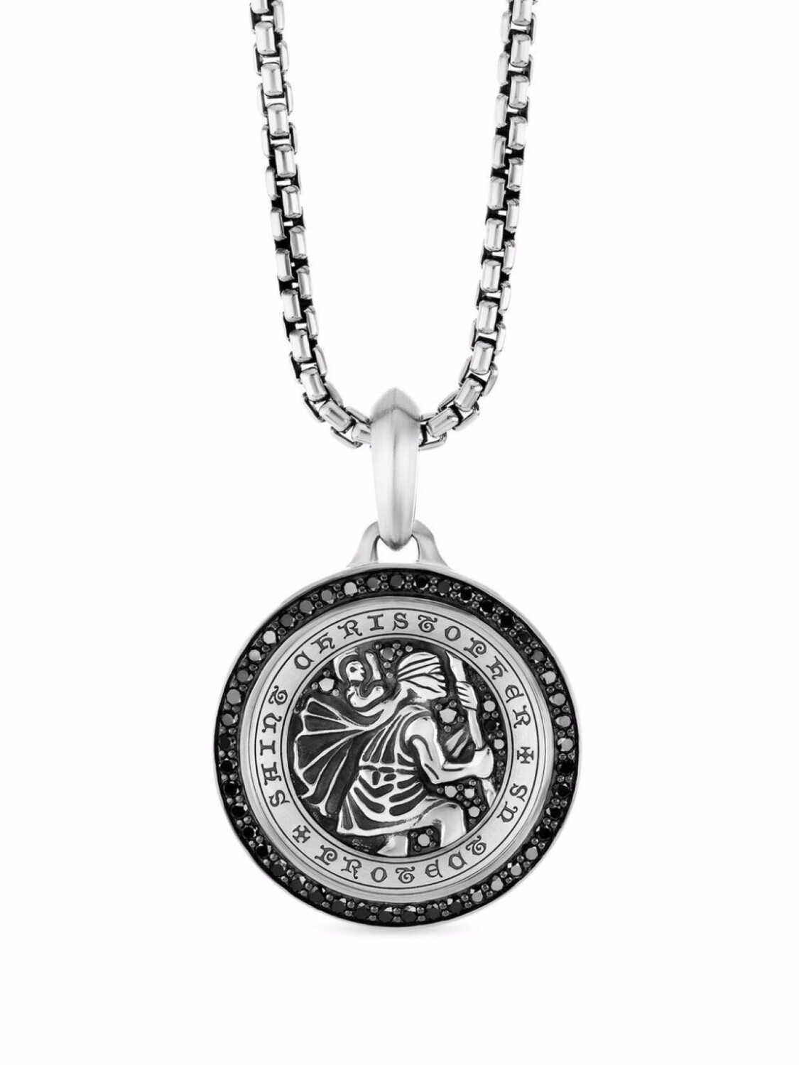 

Серебряная подвеска St. Christopher с бриллиантами David Yurman, серебряный