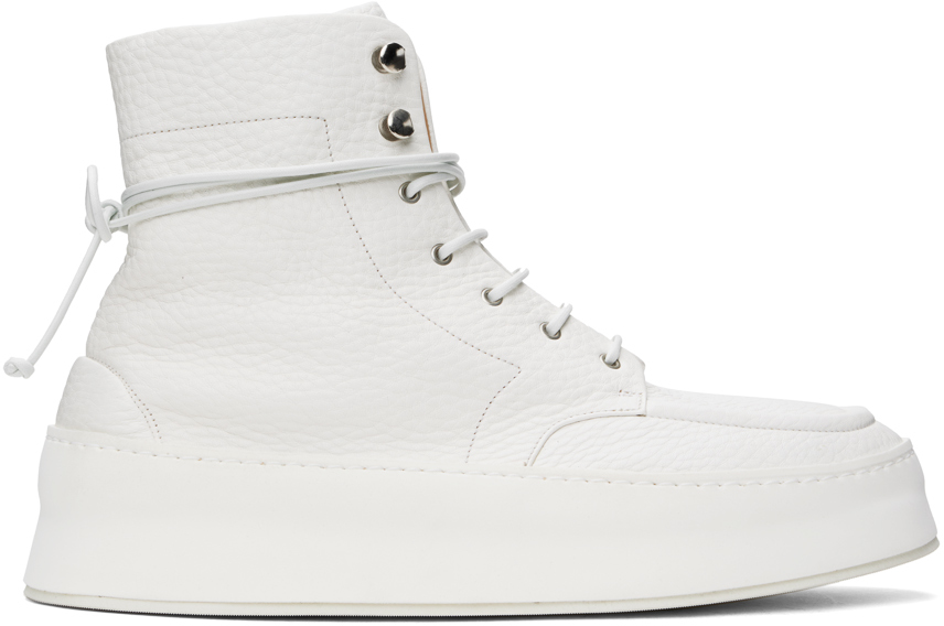Белые ботинки кассапана Marsell, цвет Bianco optical сапоги h