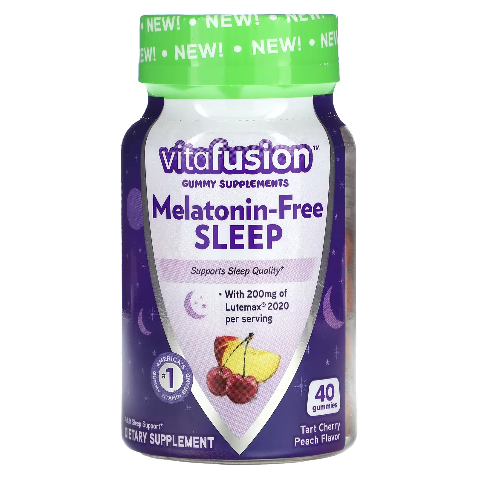Тарт для сна VitaFusion вишня и персик, 40 жевательных конфет пищевая добавка sundown naturals цинк с бузиной высокой эффективности 90 жевательных таблеток