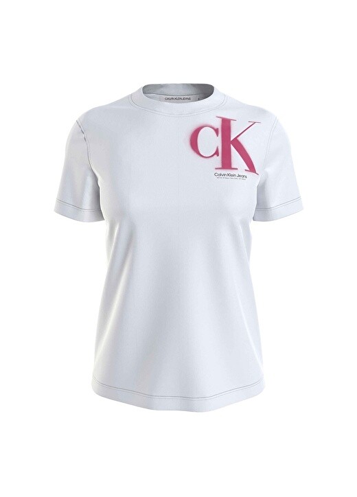

Белые женские футболки с круглым вырезом Calvin Klein Jeans