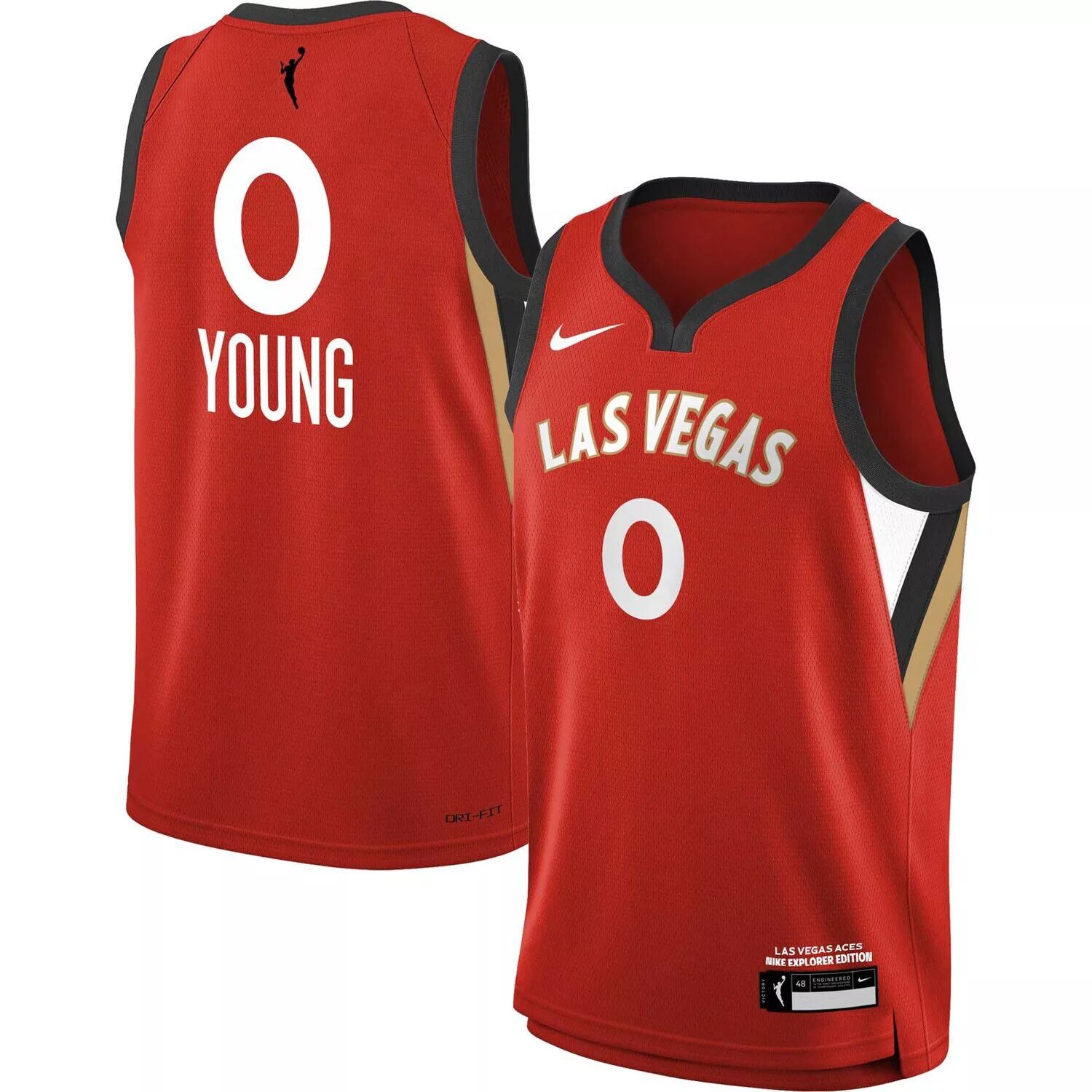 

Молодежная футболка Nike Jackie Young Red Las Vegas Aces 2022 Explorer Edition Victory Player Nike