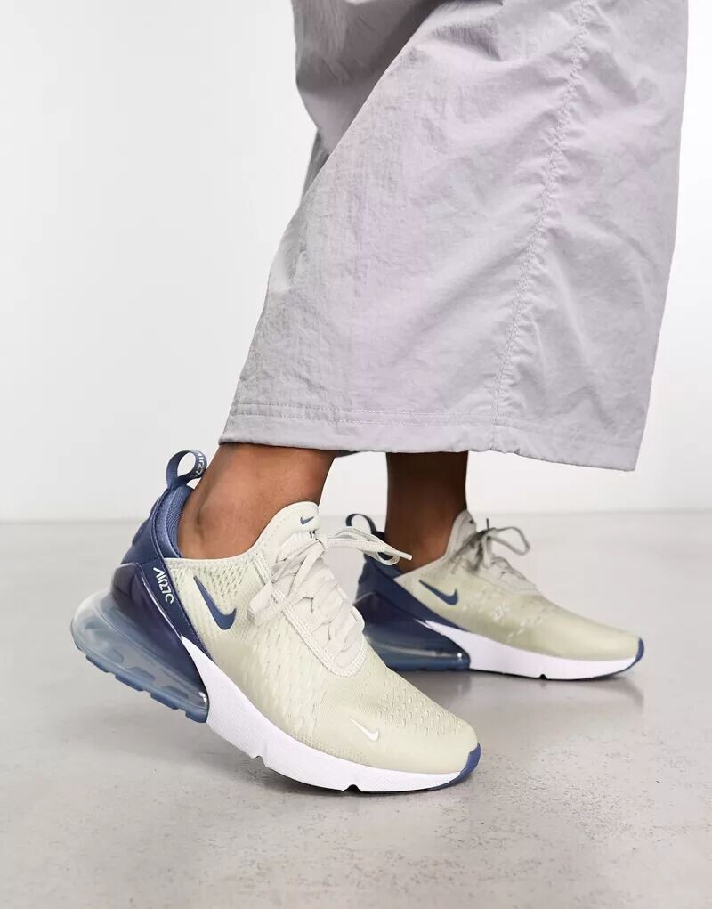 

Кроссовки Nike Air Max 270 светло-серого и темно-синего цветов