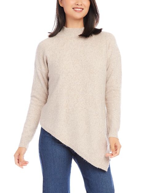 

Асимметричный свитер с высоким воротником Karen Kane, цвет Tan/Beige